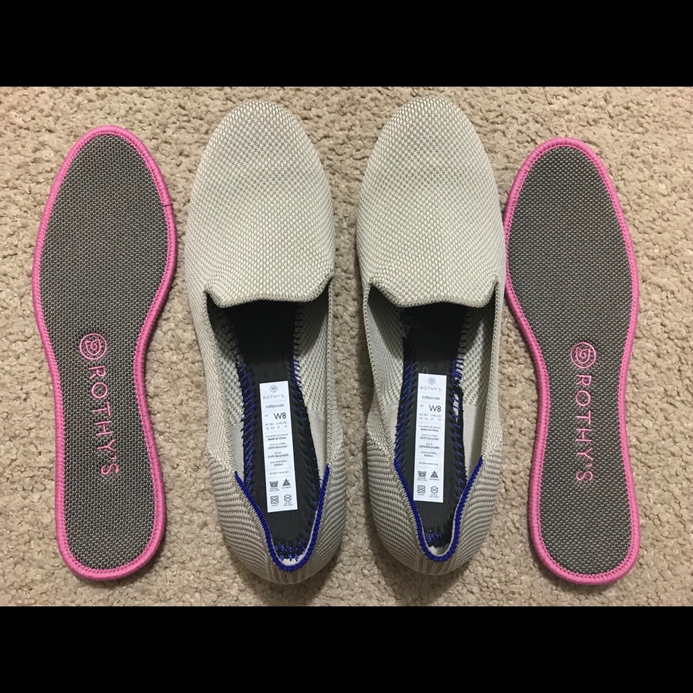 Rothy’s EUC Linen Double stitch loafers Size 8.0